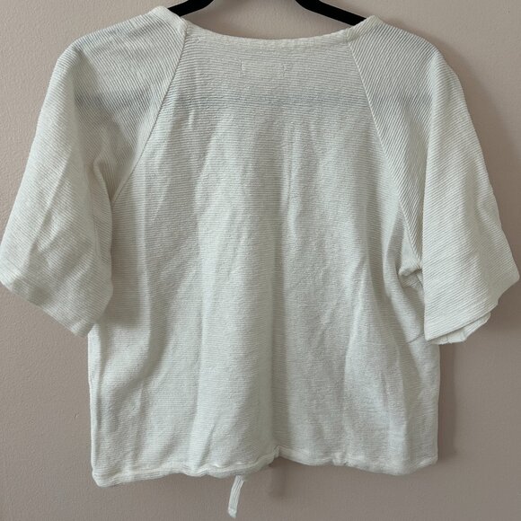 Madewell Texture & Thread V-Neck Front Tie Shirt – Women’s Size M – White - Picture 4 of 4